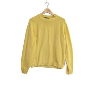 🍩Vintage Lands End Yellow KNIT Crew Neck Sweater🍩